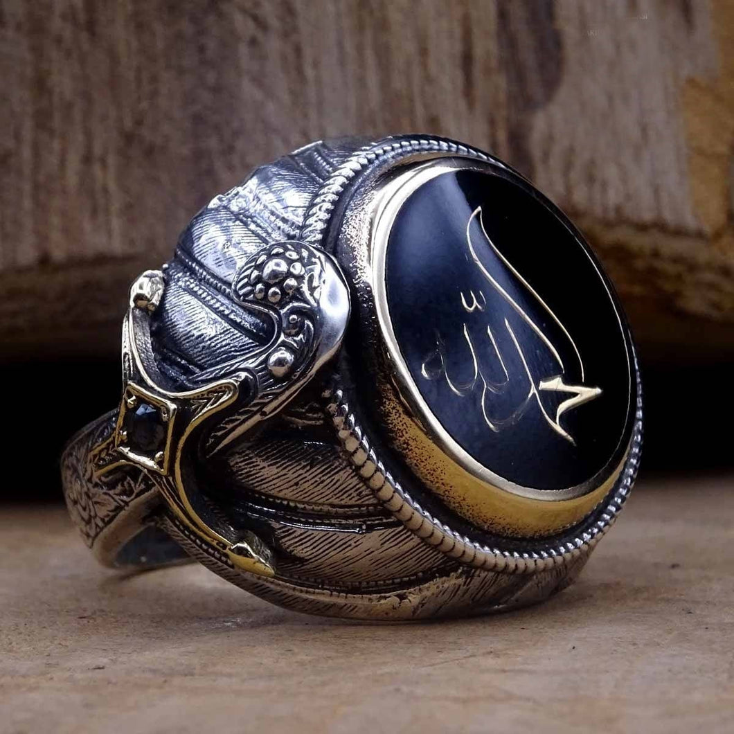 Handmade Sultans Ring, Sterling Silver Mens Ring, Mens Ottoman Ring, Signet Ring, Alhamdulillah written Unique Ring