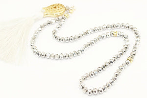 Misbahas gris, perles de prière en cristal, perles de prière à la main 99 Misbaha, Masbaha, 99 perles Tasbeeh, perles de 6 mm, cristal Tasbeeh, TMCB