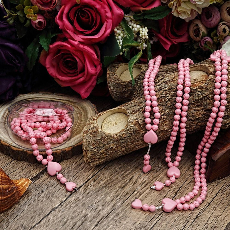 10 Keping Tasbih Merah Jambu, 99 Tasbih Misbahas Tasbih Tasbih, Hadiah Mawleed, Manik Beraroma Rose