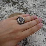Handmade Fatih Sultan Mehmed Ring, Sterling Silver Mens Sultans Ring, Mens Silver Ring, Signet Ring, El Meru Mea Men Ehabbe
