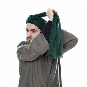 Tessuto da Avvolgimento Totalmente in Cotone per Imamah - Turbante 2.9 metri Panno Verde - Tessuto Verde - Turbante Verde - Turbante per Sarik