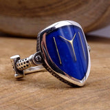 Dirilis Ertugrul Shield Silver Ring, 925 Sterling Silver Mens Ring, Mens Signet Ring, Authentic Rings, Ottoman Kayi Tribe Ring