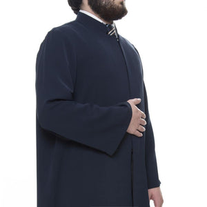 Grandad Collar Dark Blue Turkish Jubba XS, S, M, L, XL, 2XL Thobe, Galabiyya, Jubbah, Disdash, Thawb, Abaya, Jubba, Muslim Clothing