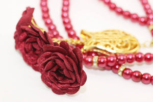 Claret Red Misbahas, prayer beads with rose, Handmade Prayer Beads 99 Misbaha, Masbaha, Tasbeeh, 6mm beads, Tasbeeh with Rose, TSTR