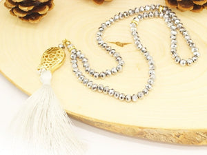 Misbahas gris, perles de prière en cristal, perles de prière à la main 99 Misbaha, Masbaha, 99 perles Tasbeeh, perles de 6 mm, cristal Tasbeeh, TMCB