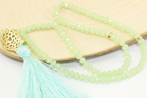 Mint Green Misbahas, kuwadro ng dasal ng kristal, Mga Handmade Prayer Beads 99 Misbaha, Masbaha, 99 kuwintas sa Tasbeeh, 6mm kuwintas, Crystal Tasbeeh, TMCB