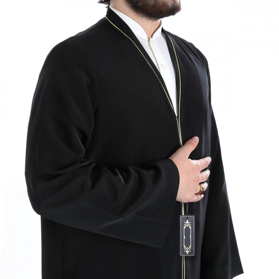 S, M, L, XL, XXL Black Cubbe with Bias Mens Wear, Thobe Galabiyya, Jubbah, islamic wear, Jellabiya, Disdash, Robe, Kurtah, Sunnah, Ramadan