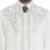 Silver Arkitektura Sinan XS, S, M, L, XL na naka-embolda Cream Jubbah, Kasuotang Mga Damit ng Islam, May kulay na Thobe, Galabiyya, Long Kurta, Cubbe - islamicbazaar