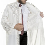 Silver Arkitektura Sinan XS, S, M, L, XL na naka-embolda Cream Jubbah, Kasuotang Mga Damit ng Islam, May kulay na Thobe, Galabiyya, Long Kurta, Cubbe - islamicbazaar