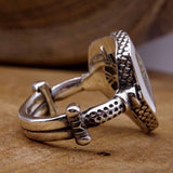 Osmanlı Empire Shield Silver Ring, 925 Sterling Silver Mens Ring, Mens Signet Ring, Warrior Rings, Osmanian Germs Germs