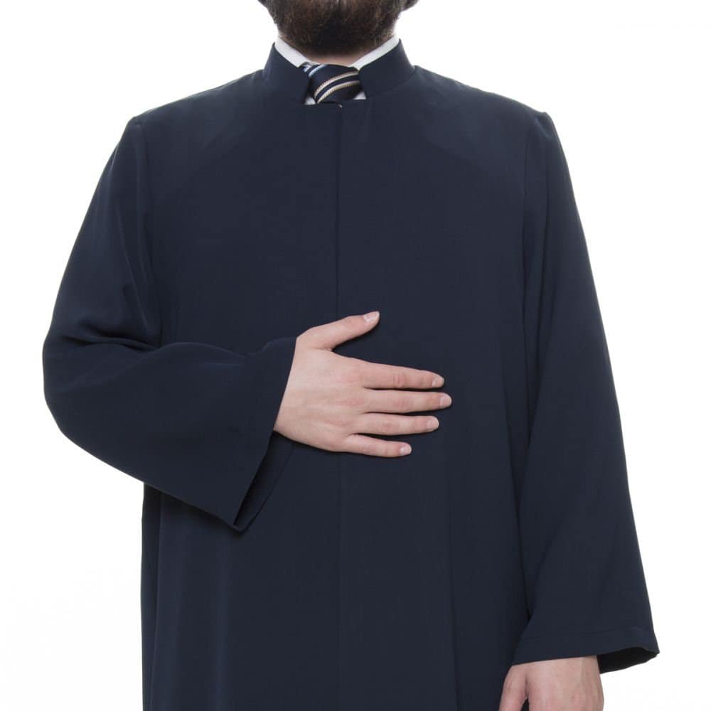 Grandad Collar Dark Blue Turkish Jubba XS, S, M, L, XL, 2XL Thobe, Galabiyya, Jubbah, Disdash, Thawb, Abaya, Jubba, Muslim Clothing