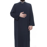 Grandad Collar Dark Blue Turkish Jubba XS, S, M, L, XL, 2XL Thobe, Galabiyya, Jubbah, Disdash, Thawb, Abaya, Jubba, Muslim Clothing