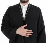 S, M, L, XL, XXL Black Cubbe with Bias Mens Wear, Thobe Galabiyya, Jubbah, islamic wear, Jellabiya, Disdash, Robe, Kurtah, Sunnah, Ramadan