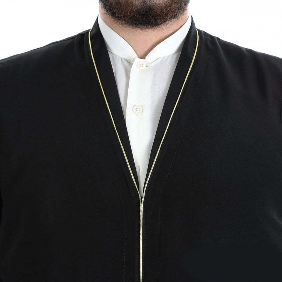 S, M, L, XL, XXL Black Cubbe with Bias Mens Wear, Thobe Galabiyya, Jubbah, islamic wear, Jellabiya, Disdash, Robe, Kurtah, Sunnah, Ramadan