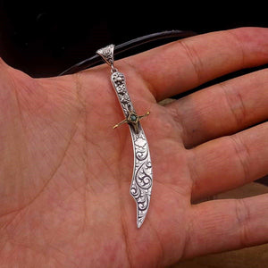 Handmade 925 Sterling Silver Sword of Hz Hamza Necklace, Silver Necklace, Ottoman Calligraphy Jewelry, Custom Jewelry