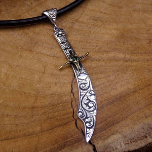 Handmade 925 Sterling Silver Sword of Hz Hamza Necklace, Silver Necklace, Ottoman Calligraphy Jewelry, Custom Jewelry