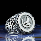 Howling Wolf Silver Ring, Sterling Silver Mens Ring, Wolf Ring, Signet Ring, Silver Rings, Эркек шакектер, Бозкурт Yuzuk