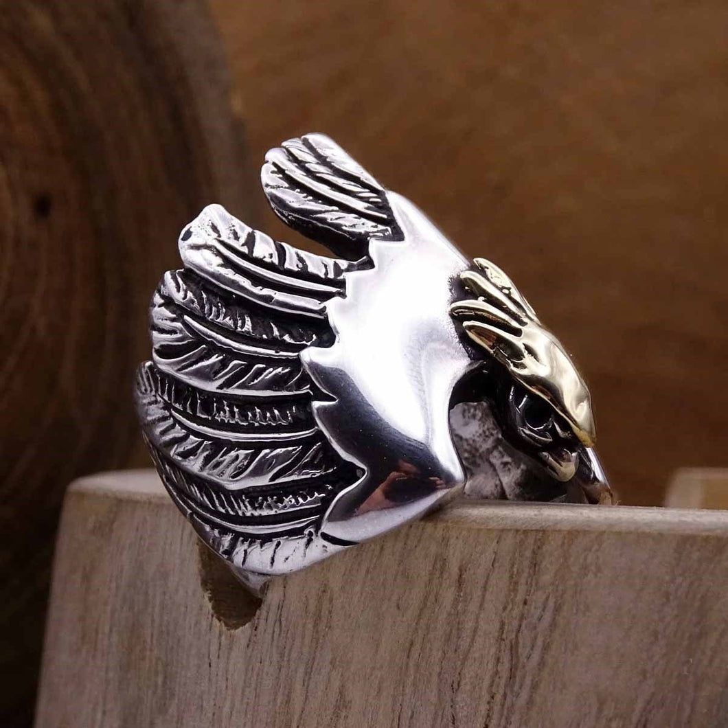 Soaring Eagle Silver Ring, Sterling Silver Mens Ring, Eagle Ring, Signet Ring, Silver Rings, Masculine rings