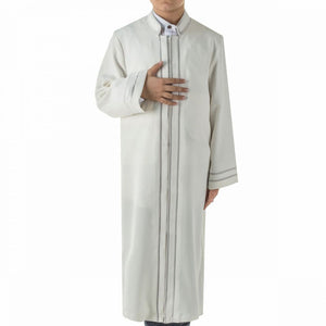 Enfants spéciaux Jubba, crème musulmane longue Kurta, vêtements pour hommes simples, crème Thobe, Galabiyya, Jubbah - islamicbazaar