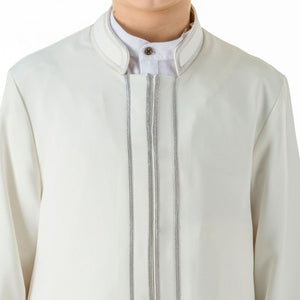 Mga Espesyal na Bata Jubba, Cream Muslim Long Kurta, Plain Mens Wear, Cream Thobe, Galabiyya, Jubbah - islamicbazaar