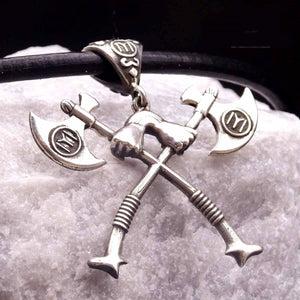 Handmade 925 Sterling Silver Axe Alp Kalung, dengan tali kulit, Kalung Perak, Perhiasan Ottoman, Perhiasan Custom, Silver Axe kalung