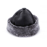 Gray Winter hat, Head warmer, Furry Hat, Leather hat, warm hat, Grey Color Curly Furry Inside Furry Outdoor Leather Hat - islamicbazaar
