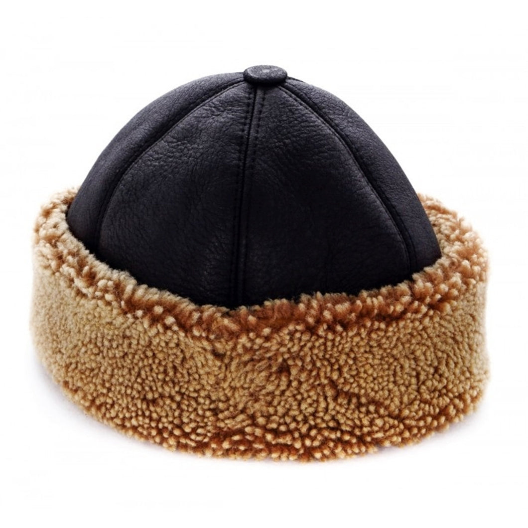 Brown Winter hat, Head warmer, Furry Hat, Leather hat, warm hat, Outdoor Hats, Hunter Hat, Oguz Hat, Seljuks Hat, - islamicbazaar