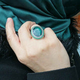 हस्तनिर्मित 925 स्टर्लिंग चांदी की अंगूठी / अंगूठी महिलाओं के लिए / डबल स्तरित घन Zirconia अंगूठी / उसके लिए उपहार / महिला अंगूठी / वर्षगांठ उपहार