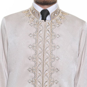 Lux Cream Tawheed Muslim Long Kurta  S, M, L, XL Islamic Mens Wear, Cubbe, Thobe, Jubbah, New Season - islamicbazaar