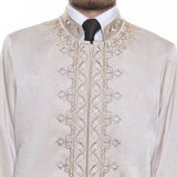 Lux Cream Tawheed Muslim Long Kurta S, M, L, XL Islamic Mens Wear, Cubbe, Thobe, Jubbah, Sabuwar Waka - islamicbazaar