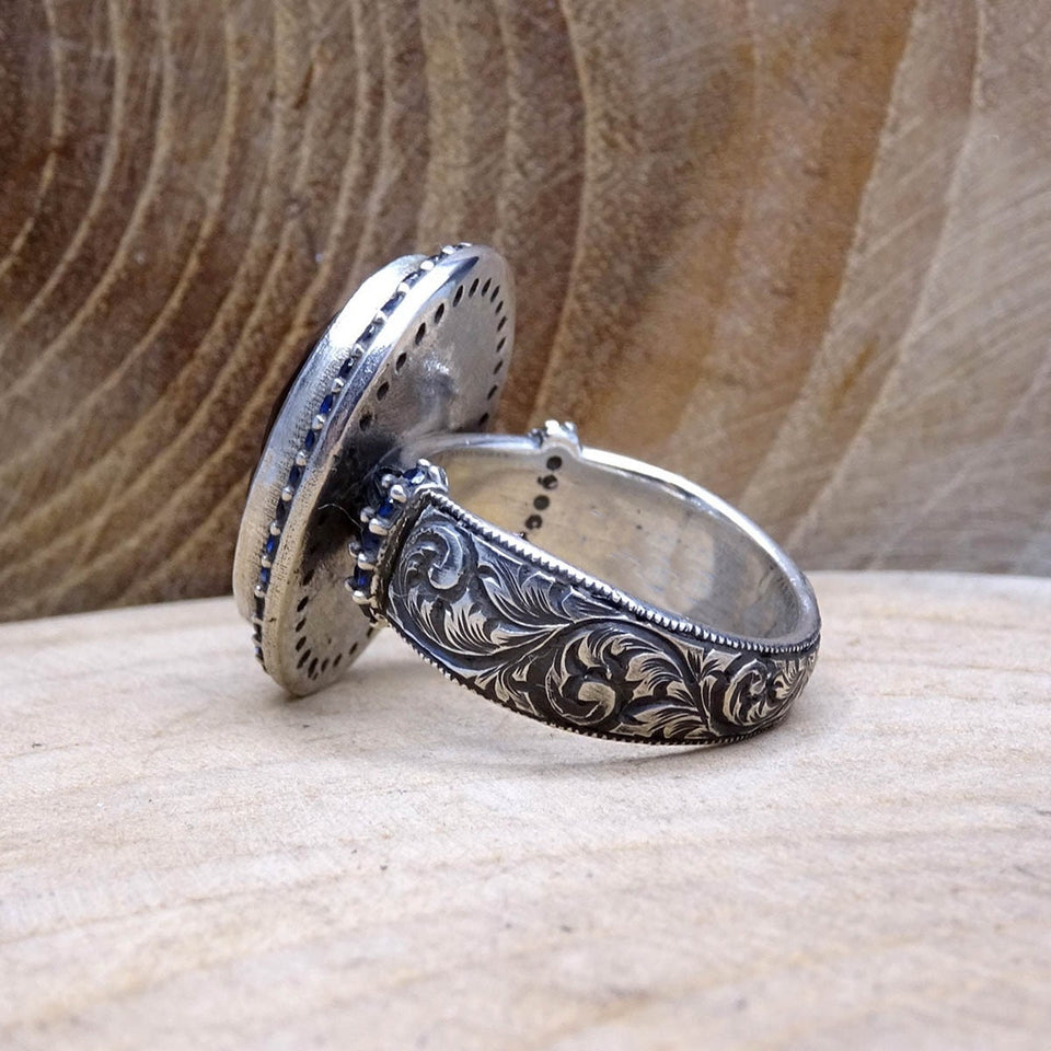 काले Agate स्टोन स्टर्लिंग चांदी की अंगूठी / हस्तनिर्मित महिला अंगूठी / हस्ताक्षर की अंगूठी / रत्न की अंगूठी / उपहार उसके / रत्न के लिए अंगूठी