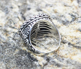 Handmade Turkish Flag Silver Ring - 925 Sterling Silver Symbolic Ring - Mens stamp ring - Turkish Jewelry - Malcolm X Ring