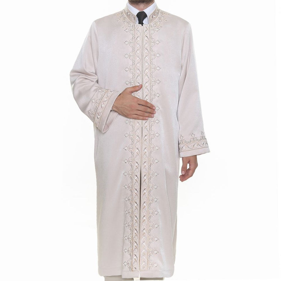 Lux Cream Tawheed Muslim Long Kurta S, M, L, XL Abbigliamento uomo islamico, Cubbe, Thobe, Jubbah, New Season - islamicbazaar