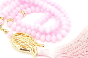 Misbaha rosa, perle di preghiera, perle di preghiera fatte a mano 99 Misbaha, Masbaha, 99 perle di Tasbeeh, perle di 8mm, Tasbeeh, perle di preghiera, TSPB