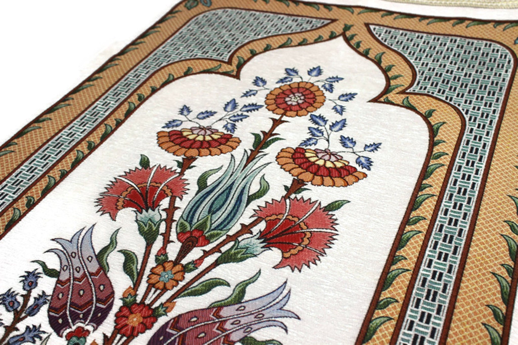 Osmani Flowers Sejadah - Lux Prayer Mat - Prayer Rug - Janamaz - Elegant, High Quality, Luxury - A Unique Islamic Gift