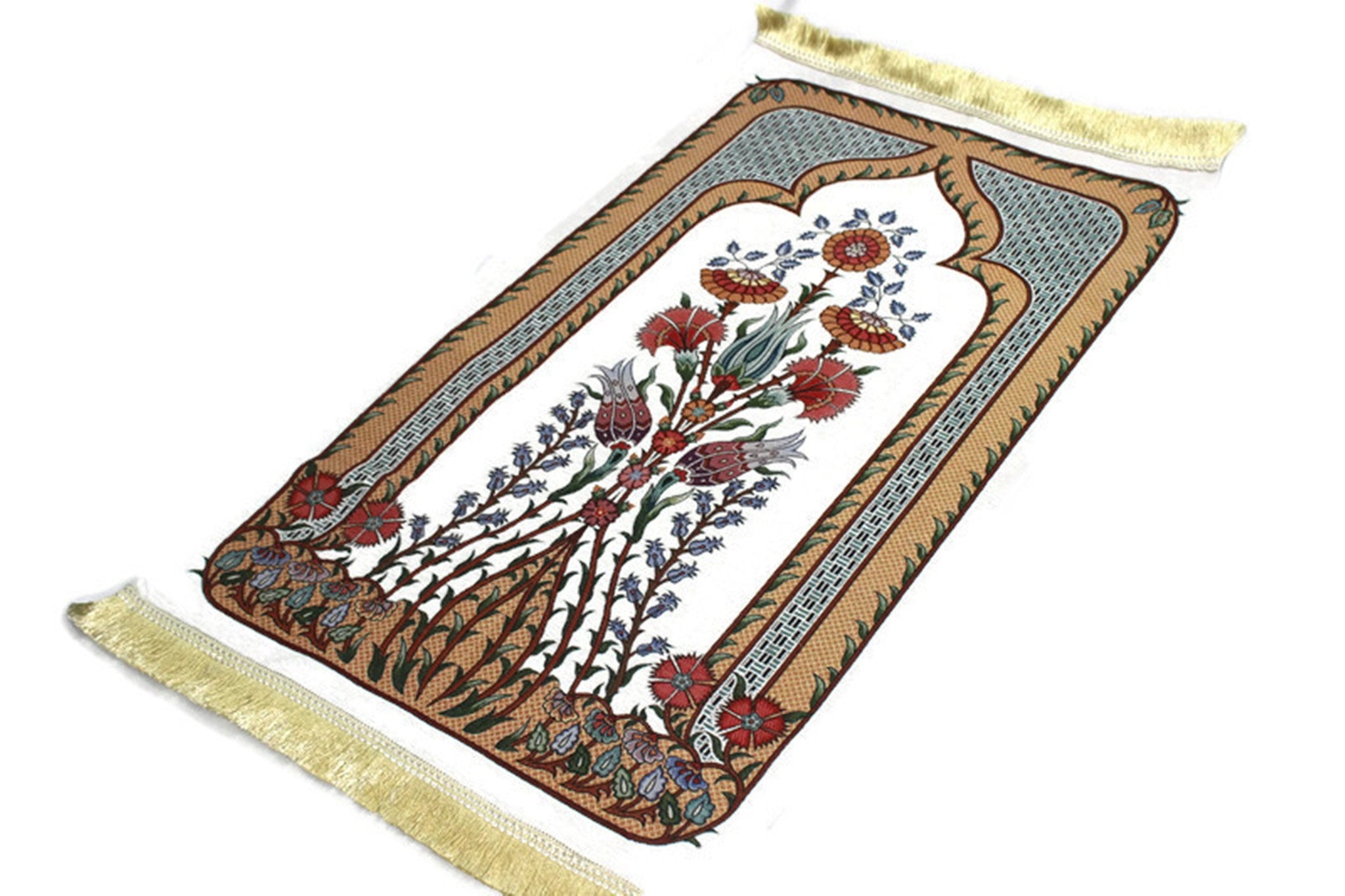 Osmani Flowers Sejadah - Lux Prayer Mat - Prayer Rug - Janamaz - Elegant, High Quality, Luxury - A Unique Islamic Gift