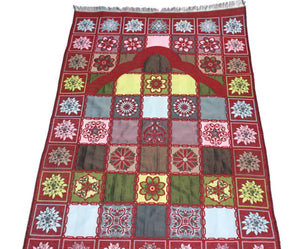 Crveni patchwork, turski islamski molitveni prostir, Prijenosni Sejadah, putni molitven tepih, Salat Musallah Sejadah Janamaz