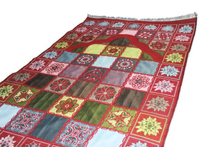 Tapis de prière islamique turc patchwork rouge, Sejadah portable, tapis de prière de voyage, Salat Musallah Sejadah Janamaz