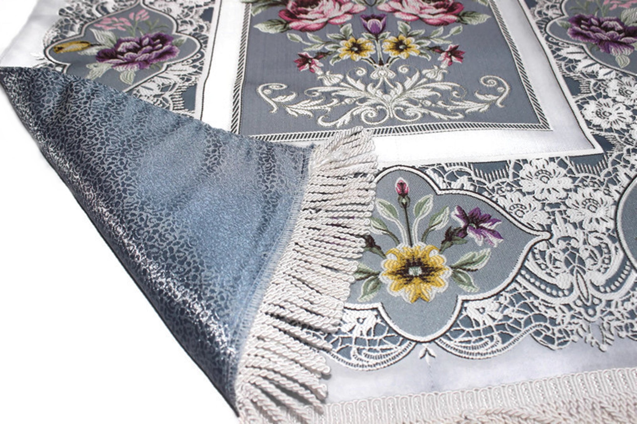 Lined Sejadah with Flowers - Luxury Prayer Mat - Prayer Rug - Janamaz - Elegant, High Quality, Luxury - A Unique Islamic Gift - islamicbazaar