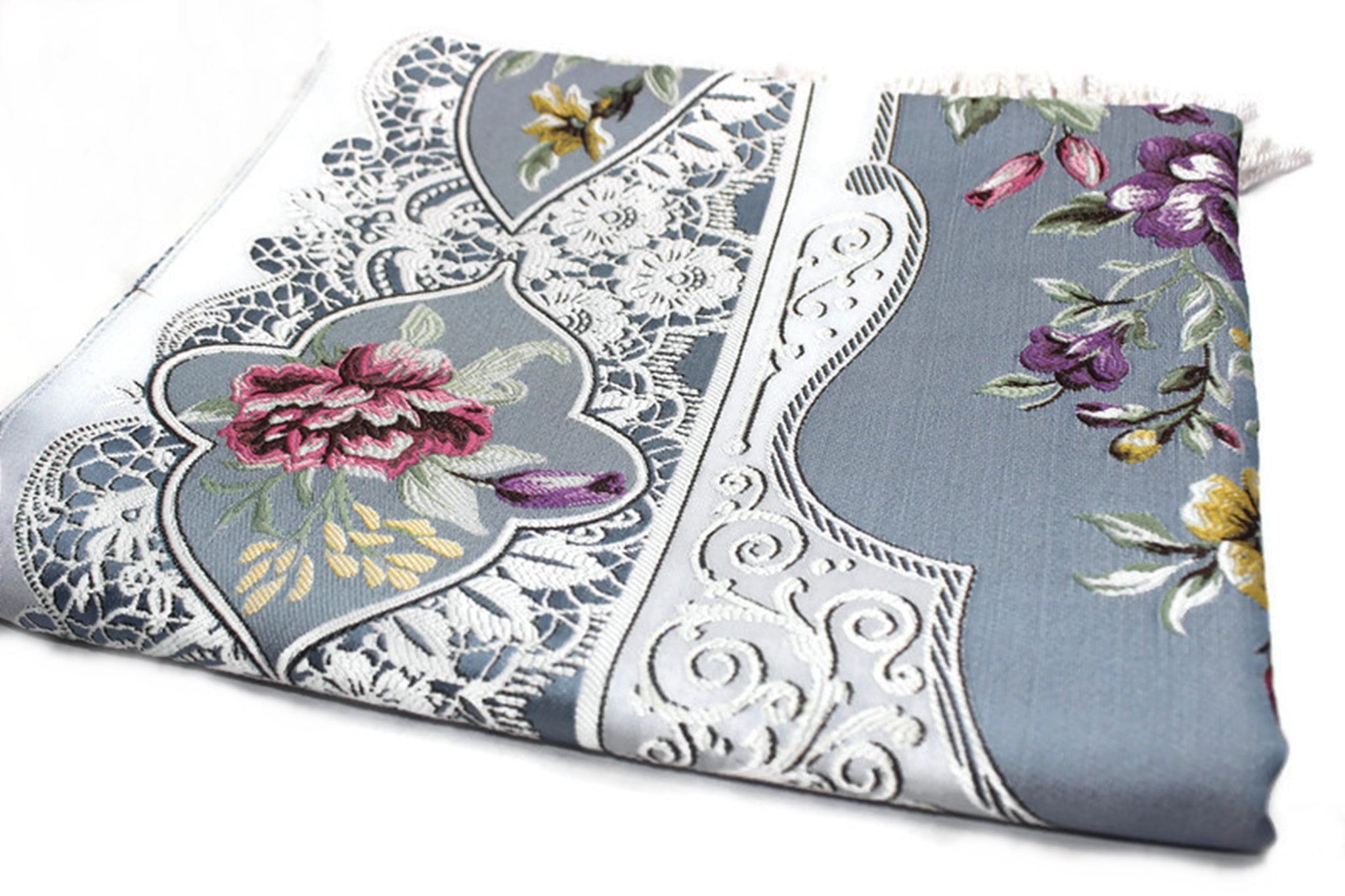 Lined Sejadah with Flowers - Luxury Prayer Mat - Prayer Rug - Janamaz - Elegant, High Quality, Luxury - A Unique Islamic Gift - islamicbazaar