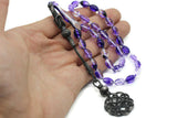 Lilac Amber Tasbih With 925 Sterling Silver Tassel, Misbaha, 33 Pcs Prayer Beads - islamicbazaar