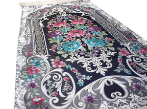 Full of Blossoms Lined Sejadah with Flowers - Luxury Prayer Mat - Prayer Rug - Janamaz - Elegant, A Unique Islamic Gift - islamicbazaar