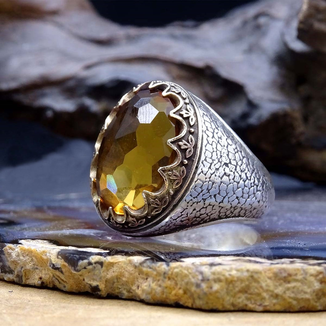 Sultanite Ring Sterling Silver, Faceted Sultanite Ring, Gem Ring, Stackable Ring, Oval Ring, Handcrafted Raw Stone - islamicbazaar