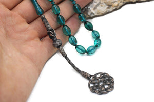 Argent 925 Kazaz Imame Amber Tasbih avec gland en argent sterling 925, Misbaha, 33 pièces de perles de prière - islamicbazaar