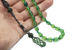 Argent 925 Kazaz ambre Tasbeeh, vert Misbaha, 33 perles de prière, cadeau islamique, ambre Masbaha, Tesbih, chapelet islamique, Tasbih, cadeau musulman, - islamicbazaar