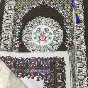 Dark Brown Floral Sejadah - Lux Prayer Mat - Prayer Rug - Janamaz - Elegant, High Quality, Luxury - A Unique Islamic Gift