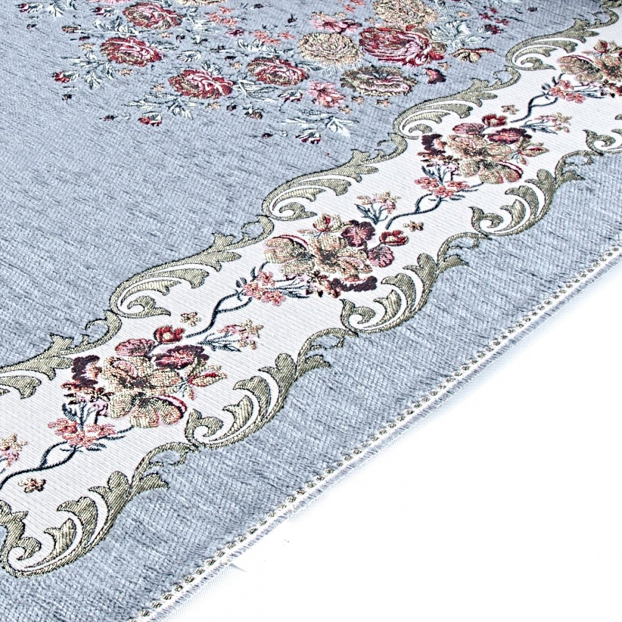 Lux Gray Roses Islamic Prayer Rug, Portable Sejadah, Travel Prayer Rug, Salat Musallah Sejadah Janamaz