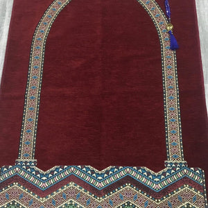 सादा बोर्डो सेजादा - लक्स प्रार्थना चटाई - प्रार्थना गलीचा - जनमज़ - सुरुचिपूर्ण, उच्च गुणवत्ता, विलासिता - एक अनूठा इस्लामी उपहार