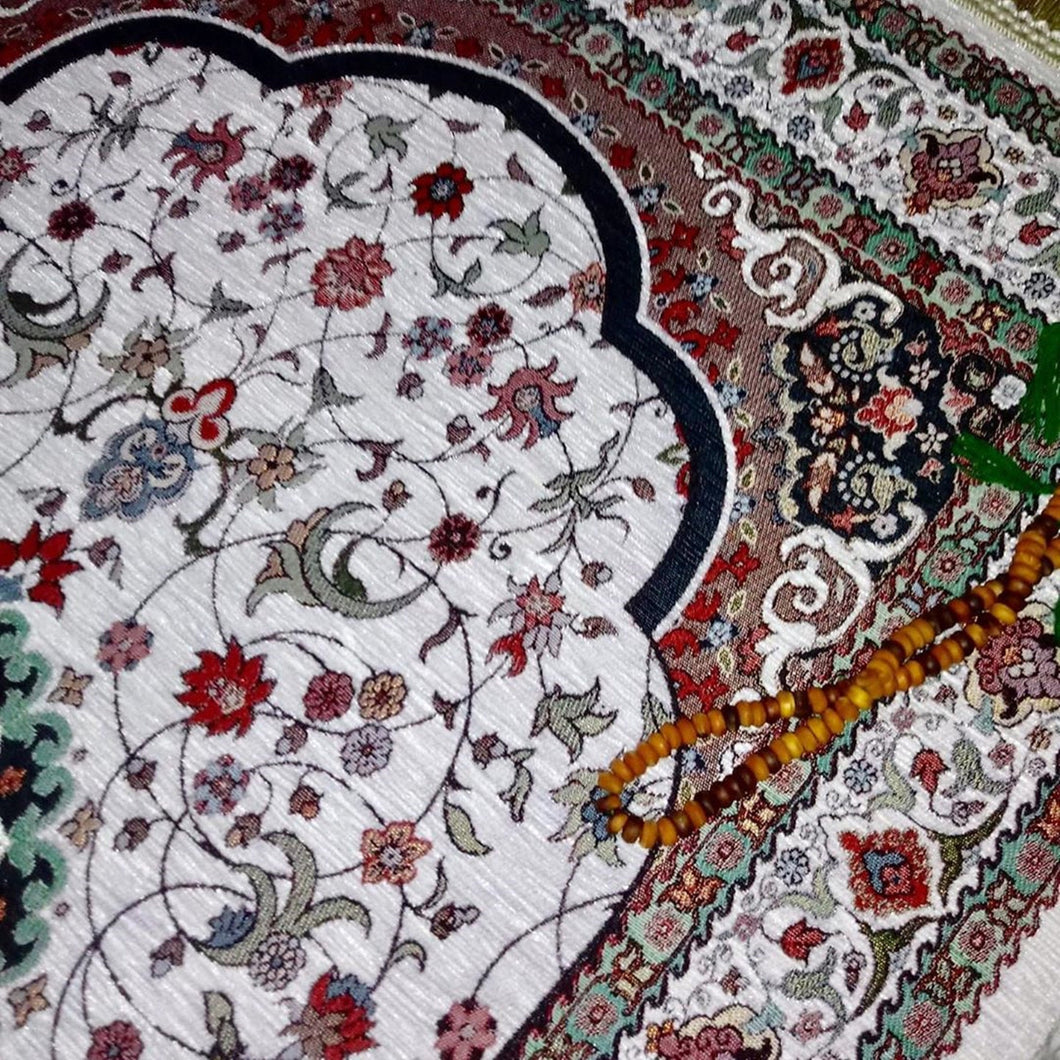 Flowers of Anatolia Sejadah - Lux Prayer Mat - Prayer Rug - Janamaz - Elegant, High Quality, Luxury - A Unique Islamic Gift - islamicbazaar