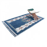 Исламский молитвенный коврик Lux Blue Roses, портативный седжада, дорожный молитвенный коврик, намаз Мусалла Седжада Джанамаз